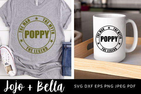 Poppy Svg, Dad Svg, Papa Svg, Fathers Day SVG, Dad Shirt Svg, Svg Files for Cricut, Silhouette Files, Sublimation Designs Downloads SVG Jojo&Bella 