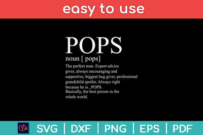 Pops Definition Grandpa Father's Day Svg Png Dxf Digital Cutting File SVG Helal 