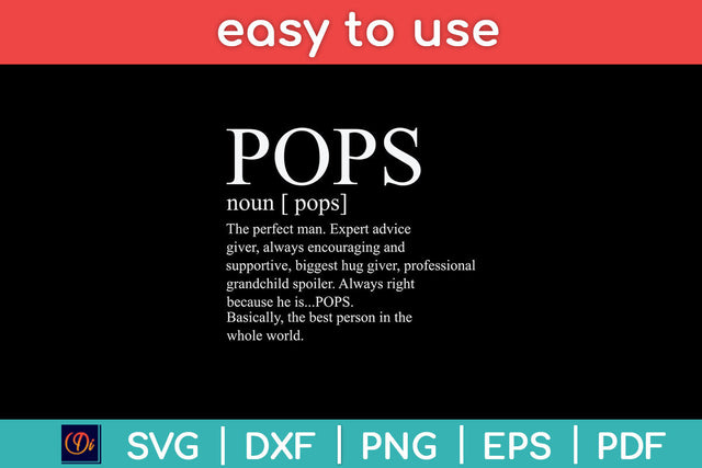 Pops Definition Grandpa Father's Day Svg Png Dxf Digital Cutting File SVG Helal 
