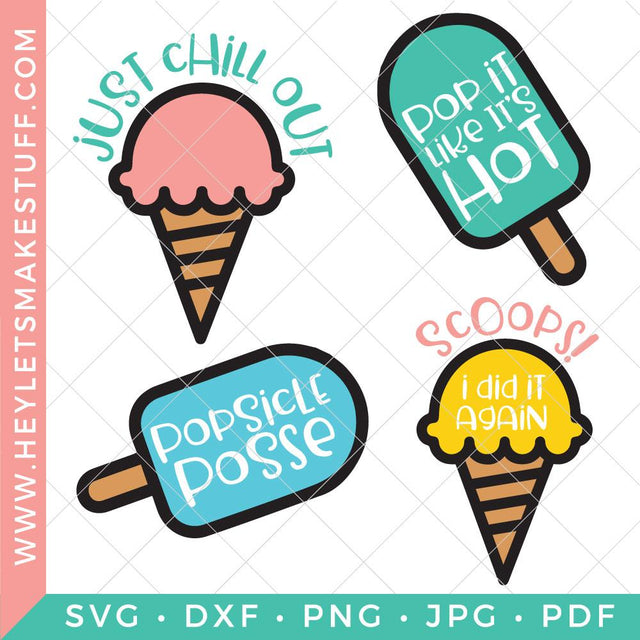 Popsicle & Ice Cream SVG Bundle SVG Hey Let's Make Stuff 
