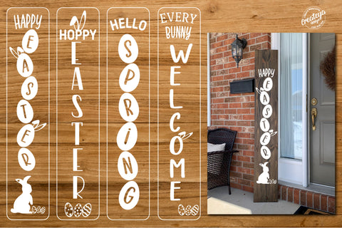 Porch easter. Easter porch sign. Easter welcome sign. Stencil SVG SVG Createya Design 