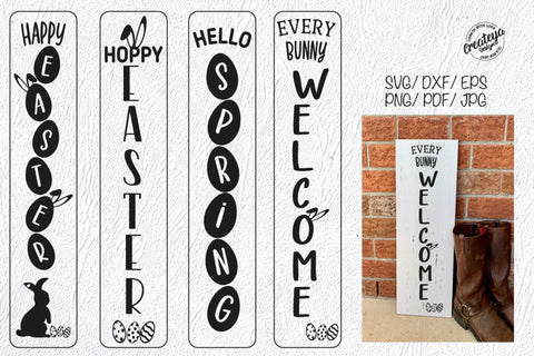 Porch easter. Easter porch sign. Easter welcome sign. Stencil SVG SVG Createya Design 