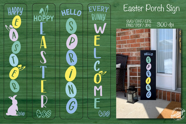 Porch easter. Easter porch sign. Easter welcome sign. Stencil SVG SVG Createya Design 