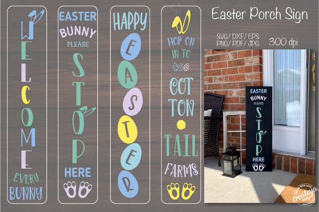 Porch easter sign. Easter porch. Easter welcome sign. Easter SVG SVG Createya Design 