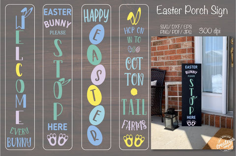 Porch easter sign. Easter porch. Easter welcome sign. Easter SVG SVG Createya Design 
