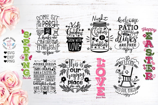 Porch Garden Cut File Bundle SVG Graphic House Design