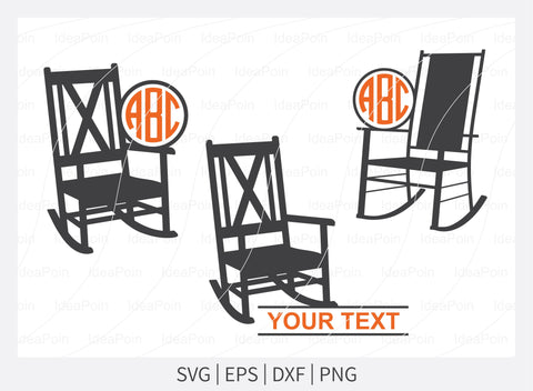 Porch Rocking Chair SVG, Chair SVG, Rocking Chair SVG, Rocking Chair Monogram svg, Rocking Chair Silhouette, Files For Cricut, Vector, Svg SVG Dinvect 