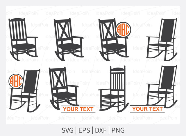Porch Rocking Chair SVG, Chair SVG, Rocking Chair SVG, Rocking Chair Monogram svg, Rocking Chair Silhouette, Files For Cricut, Vector, Svg SVG Dinvect 