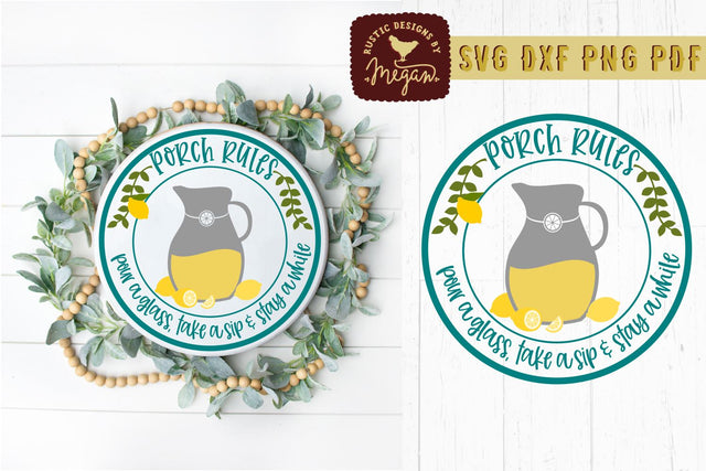 Porch Rules Lemon Summer SVG DXF Cut File SVG Tinker & Teal 