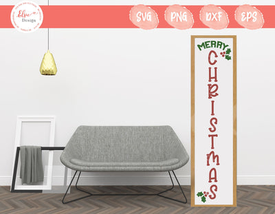 Porch Sign - Merry Christmas - SVG, PNG, DXF, EPS SVG Elsie Loves Design 