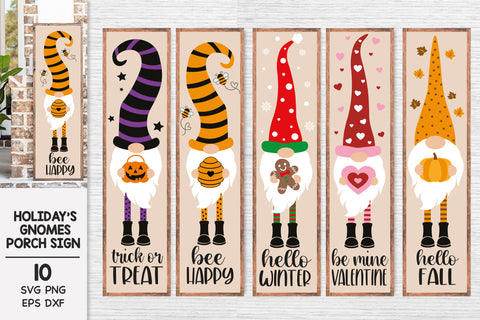 Porch Sign SVG Bundle, Porch Sign Holidays Gnomes Svg, Holidays Gnomes Bundle SVG SvgMonkeys 