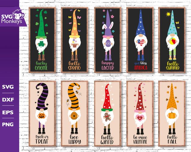 Porch Sign SVG Bundle, Porch Sign Holidays Gnomes Svg, Holidays Gnomes Bundle SVG SvgMonkeys 