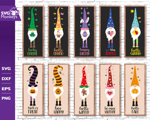 Porch Sign SVG Bundle, Porch Sign Holidays Gnomes Svg, Holidays Gnomes Bundle SVG SvgMonkeys 