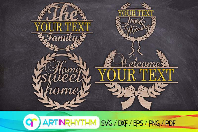 porch sign svg, door sign svg, split monogram svg SVG Artinrhythm shop 
