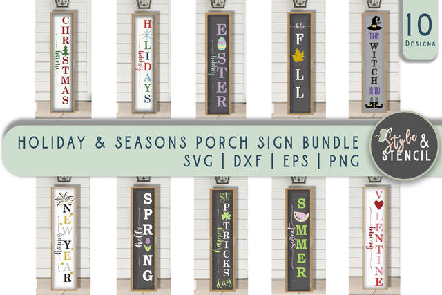 Porch Sign SVG | Holiday SVG | Seasons SVG SVG Style and Stencil 