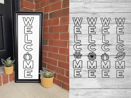 Porch Sign SVG Set, Welcome SVG, Vertical Porch Sign SVG. SVG Elinorka 
