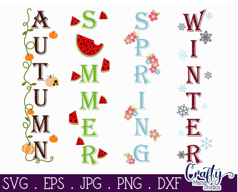 Porch Sign Svg - Summer Svg - Spring Svg- Winter Svg - Autumn Svg SVG Crafty Mama Studios 