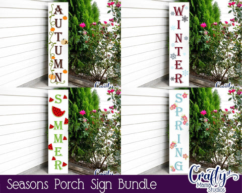 Porch Sign Svg - Summer Svg - Spring Svg- Winter Svg - Autumn Svg SVG Crafty Mama Studios 