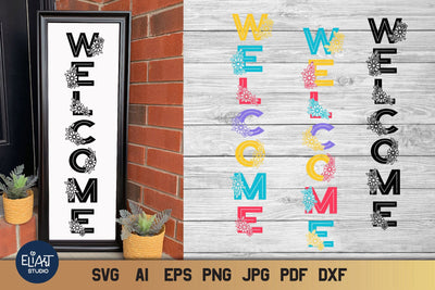 Porch Sign SVG with Flowers, Welcome SVG, Front Porch Sign. SVG Elinorka 