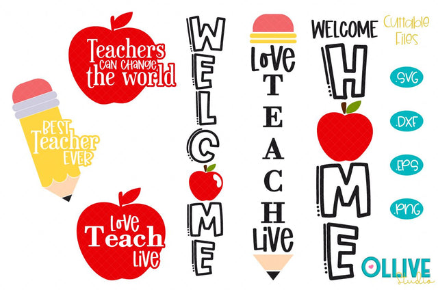 Porch Sign Teacher SVG Bundle, Teacher SVG SVG Ollive Studio 