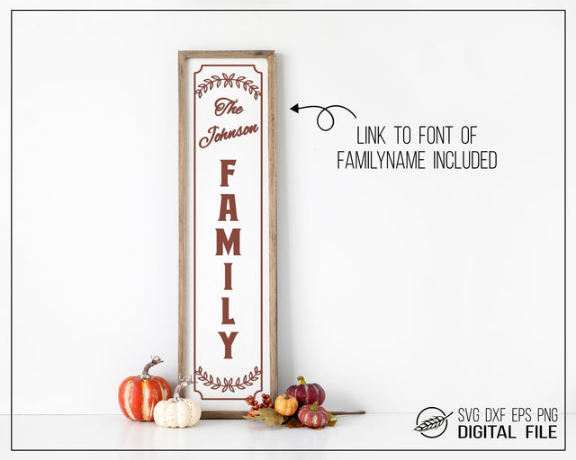 Porch sign with family name SVG Boertiek 