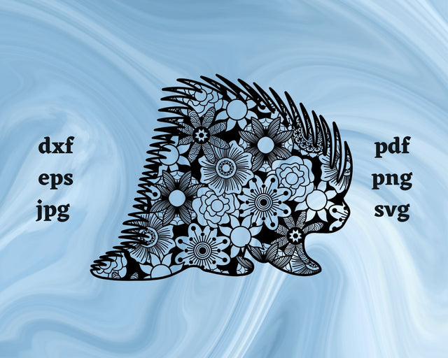 Porcupine Mandala SVG Cut File SVG Northern Light SVG 