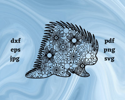 Porcupine Mandala SVG Cut File SVG Northern Light SVG 