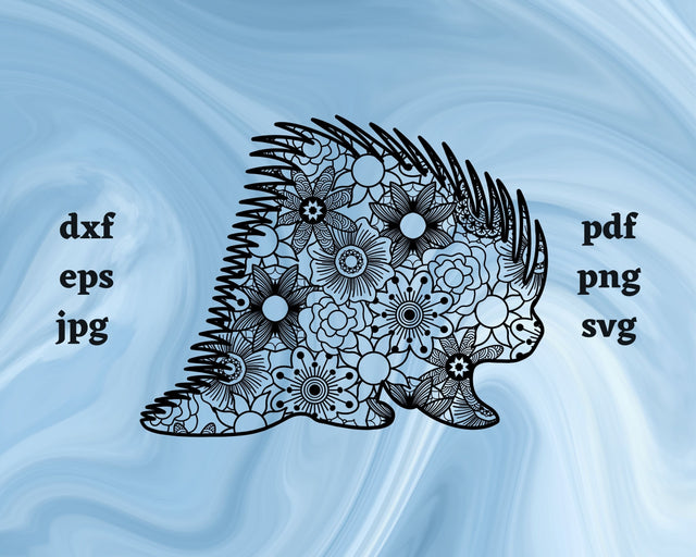 Porcupine Mandala SVG Cut File SVG Northern Light SVG 