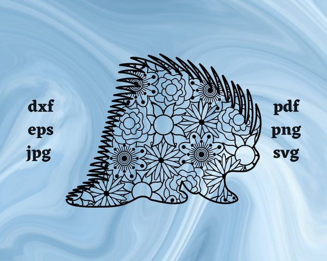 Porcupine Mandala SVG Cut File SVG Northern Light SVG 