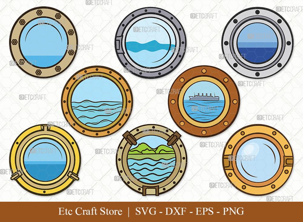 Porthole Clipart SVG Cut File | Ship Porthole Svg | Ship Window Svg ...