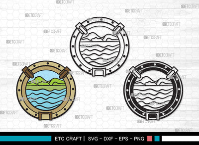Porthole Clipart SVG, Ship Porthole Svg, Ship Window Svg, Sea Exploration Svg, Boat Porthole Svg, Submarine Svg, Porthole Clipart SVG ETC Craft 