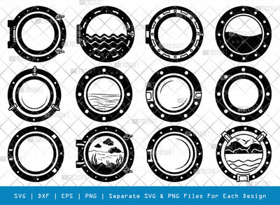 Porthole SVG, Porthole Silhouette, Cruise Svg, Cruise Ship Svg, Vacation Svg, Boat Porthole Svg, Ship Porthole Window Svg, Porthole Bundle SVG ETC Craft 