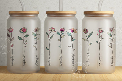 Positive Affirmations Tumbler Wrap, Bible Verse PNG Sublimation, Motivational Faith Tumbler, 16 oz Libbey Glass Can Sublimation, Digital Sublimation Syre Digital Creations 