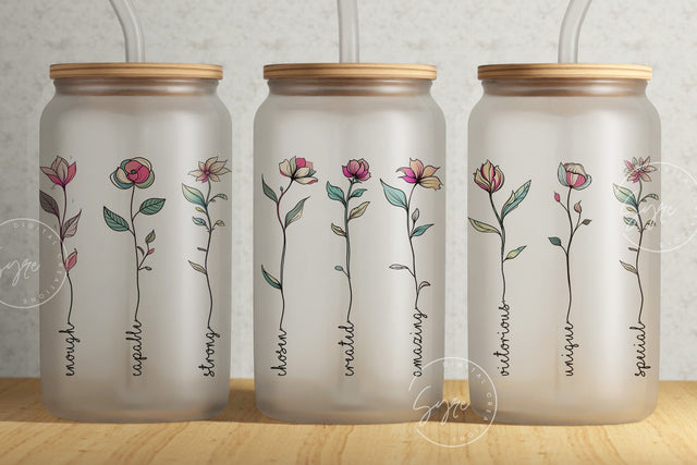 Positive Affirmations Tumbler Wrap, Bible Verse PNG Sublimation, Motivational Faith Tumbler, 16 oz Libbey Glass Can Sublimation, Digital Sublimation Syre Digital Creations 