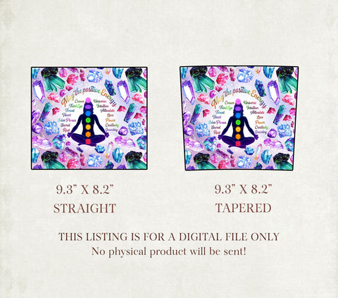 Positive Energy ,healing crystals,7 Chakras 20oz Skinny Tumbler design, Png ,yoga,positive energy Sublimation TrendingDesign 