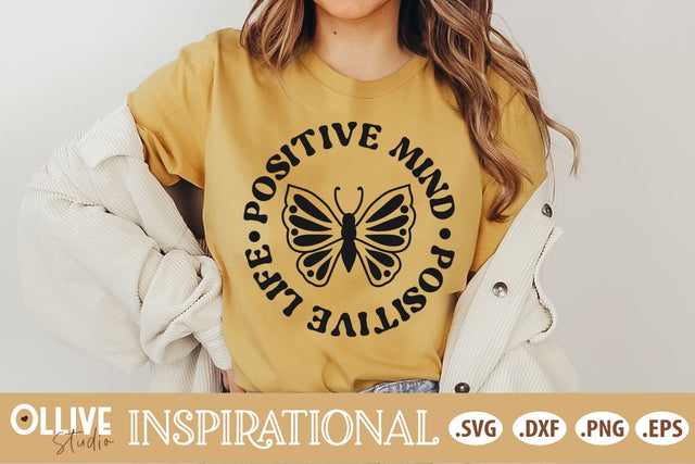 Positive Mind Positive Life Butterfly SVG SVG Ollive Studio 