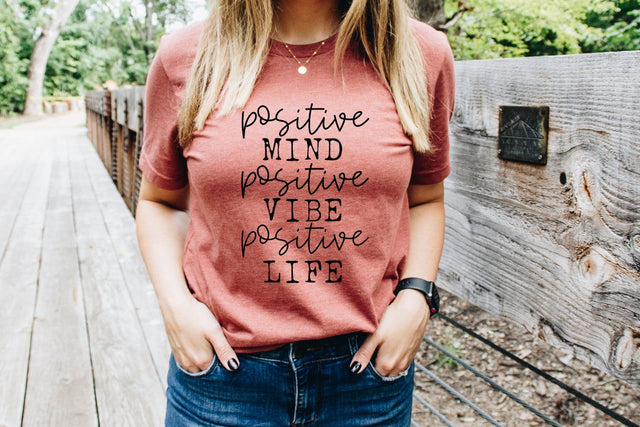 Positive Mind. Positive Vibe. Positive Life SVG - Motivational svg, Inspirational svg, Mental Health svg SVG Simply Cutz 