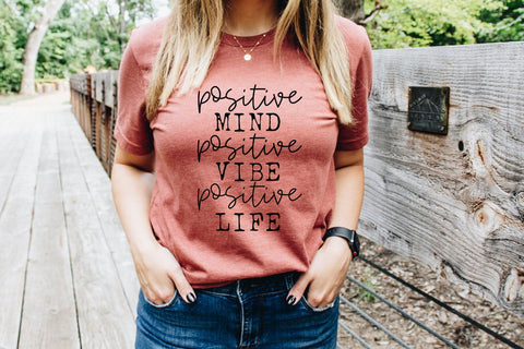 Positive Mind. Positive Vibe. Positive Life SVG - Motivational svg, Inspirational svg, Mental Health svg SVG Simply Cutz 
