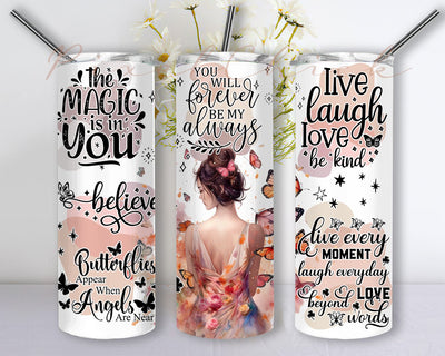 Positive Motivational 20oz wrap, Digital Sublimation design, 20oz Digital Design, Positive Tumbler Design, Inspirational Quotes Design Sublimation PixelChick 
