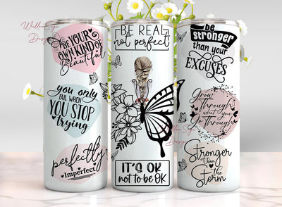 Positive Motivational 20oz wrap, Digital Sublimation design, 20oz Digital Design, Positive Tumbler Design, Inspirational Quotes Design Sublimation WillowSageDesign 