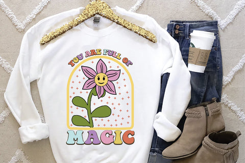 Positive Quote Retro Flower Sublimation Sublimation Creativeart88 