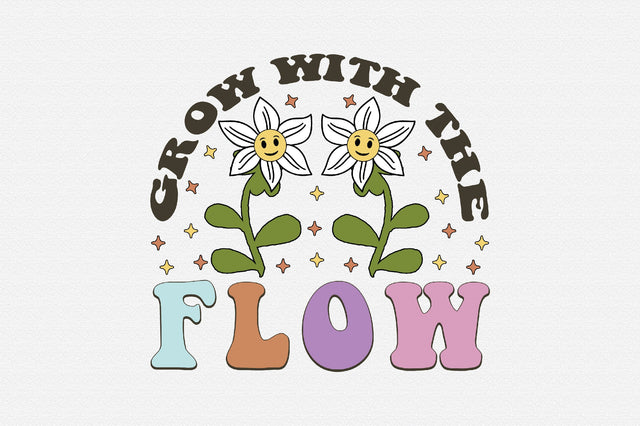 Positive Quote Retro Flower Sublimation Sublimation Creativeart88 