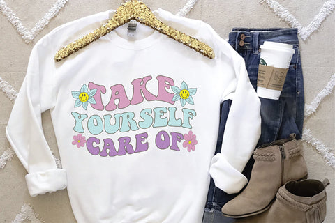 Positive Quote Retro Flower Sublimation Sublimation Creativeart88 