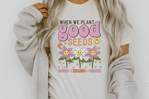 Positive Quote Retro Flower Sublimation Sublimation Creativeart88 