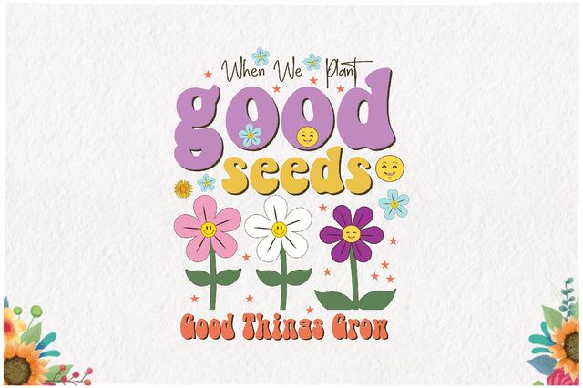 Positive Quote Retro Flower Sublimation Sublimation Jagonath Roy 