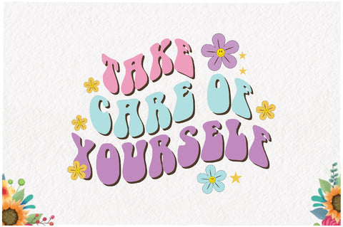 Positive Quote Retro Flower Sublimation Sublimation Jagonath Roy 