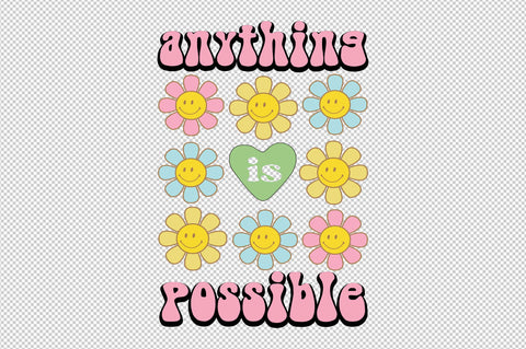 Positive Quote Retro Flower Sublimation SVG designartist 