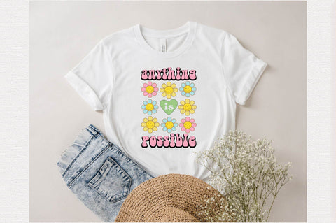 Positive Quote Retro Flower Sublimation SVG designartist 