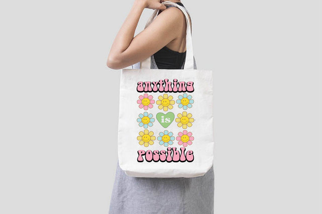 Positive Quote Retro Flower Sublimation SVG designartist 