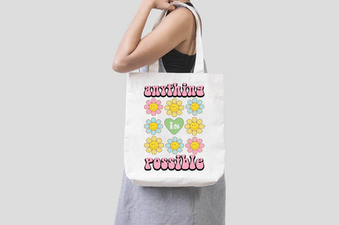 Positive Quote Retro Flower Sublimation SVG designartist 